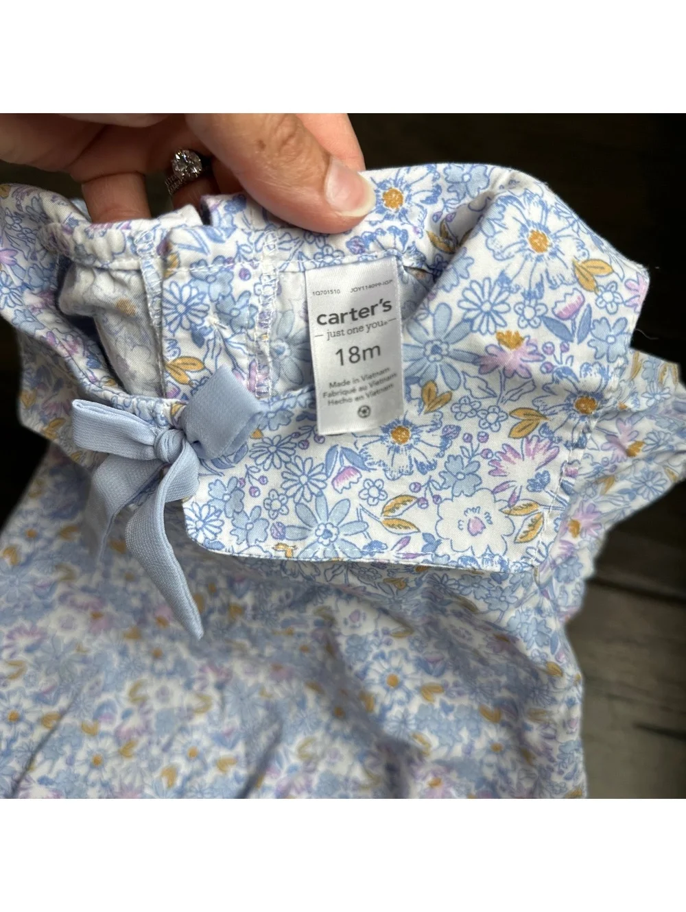 Carter's floral Collar Bubble one piece size 18M